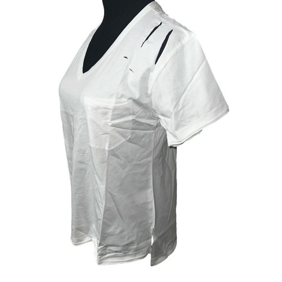 Cut Shoulders Slit Tee - Picture 2 of 2